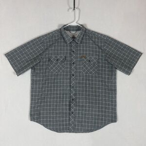 Orvis Short Sleeve Button Up Shirt Men's XL Gray Plaid Collared Fishing Outdoor